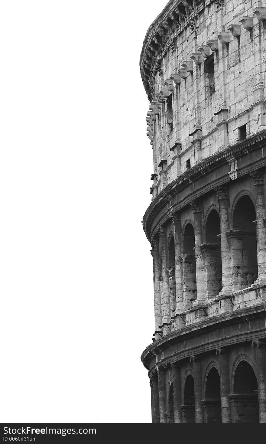 Detail of Colosseum, isolated