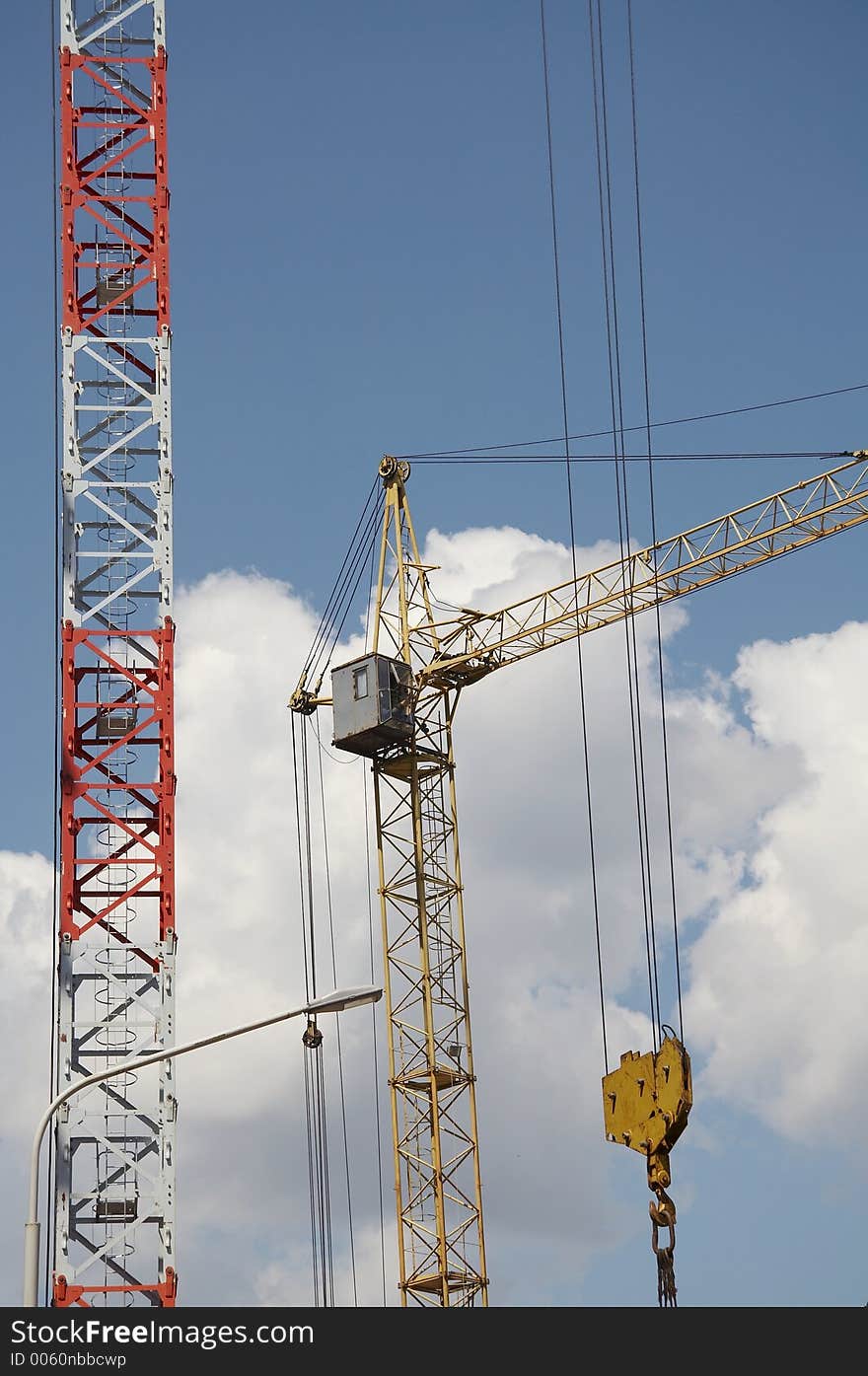 Cranes on the building. Cranes on the building