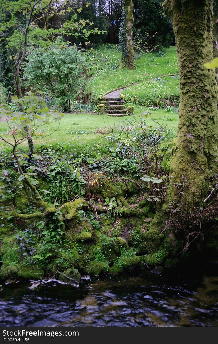 Stone steps in nature. The way to somewhere.