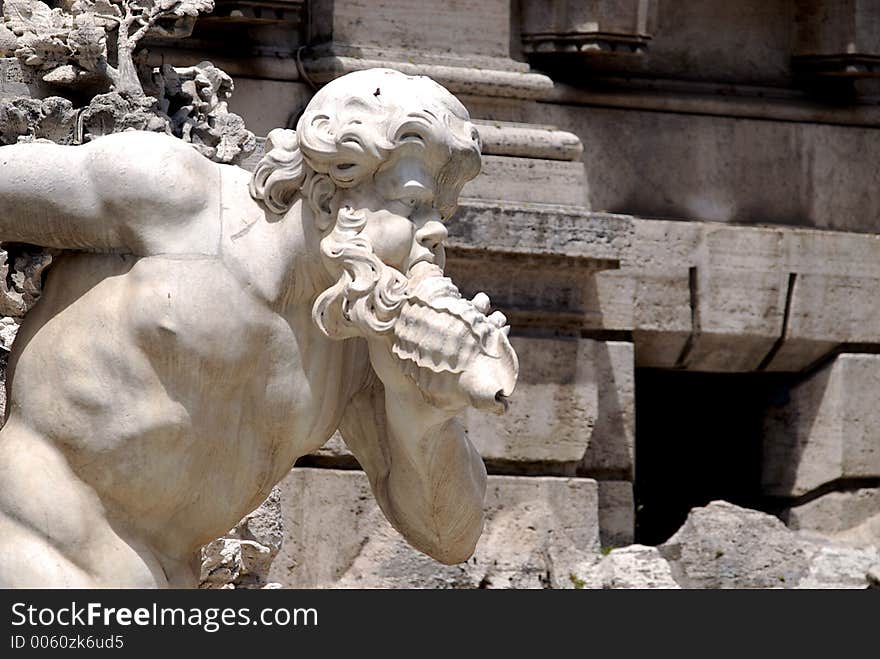 Part of the Trevi Fountain in Rome