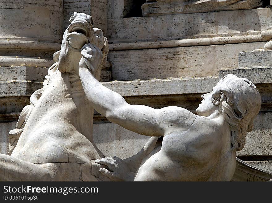 Part of the Trevi Fountain in Rome