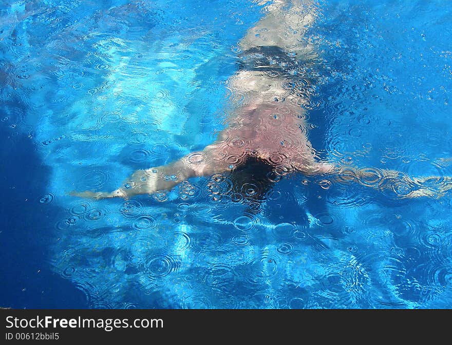 Man swiming in pool. Man swiming in pool