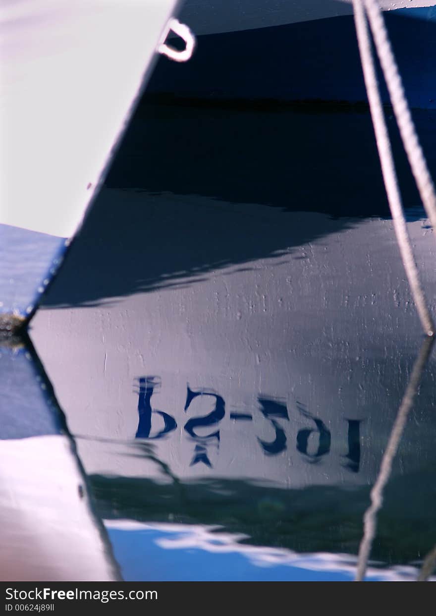 Reflection of boat number in the water. Reflection of boat number in the water