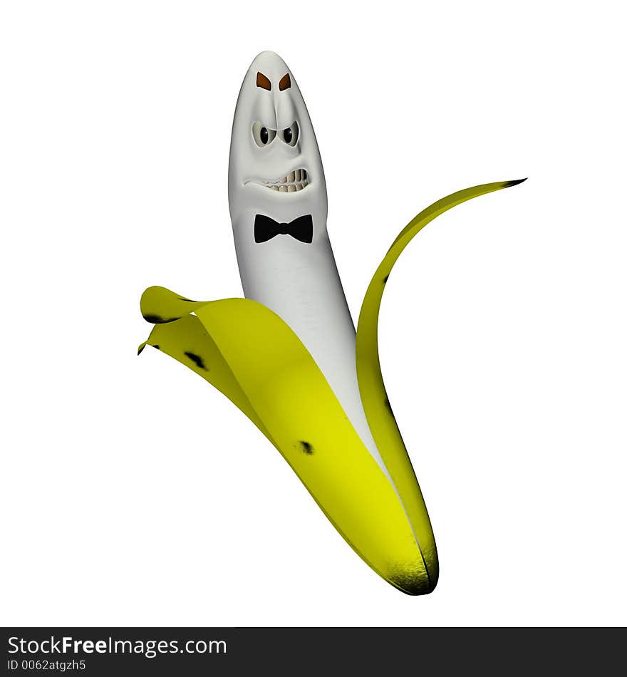 Angry Smiley Banana - unpeeled. Angry Smiley Banana - unpeeled.