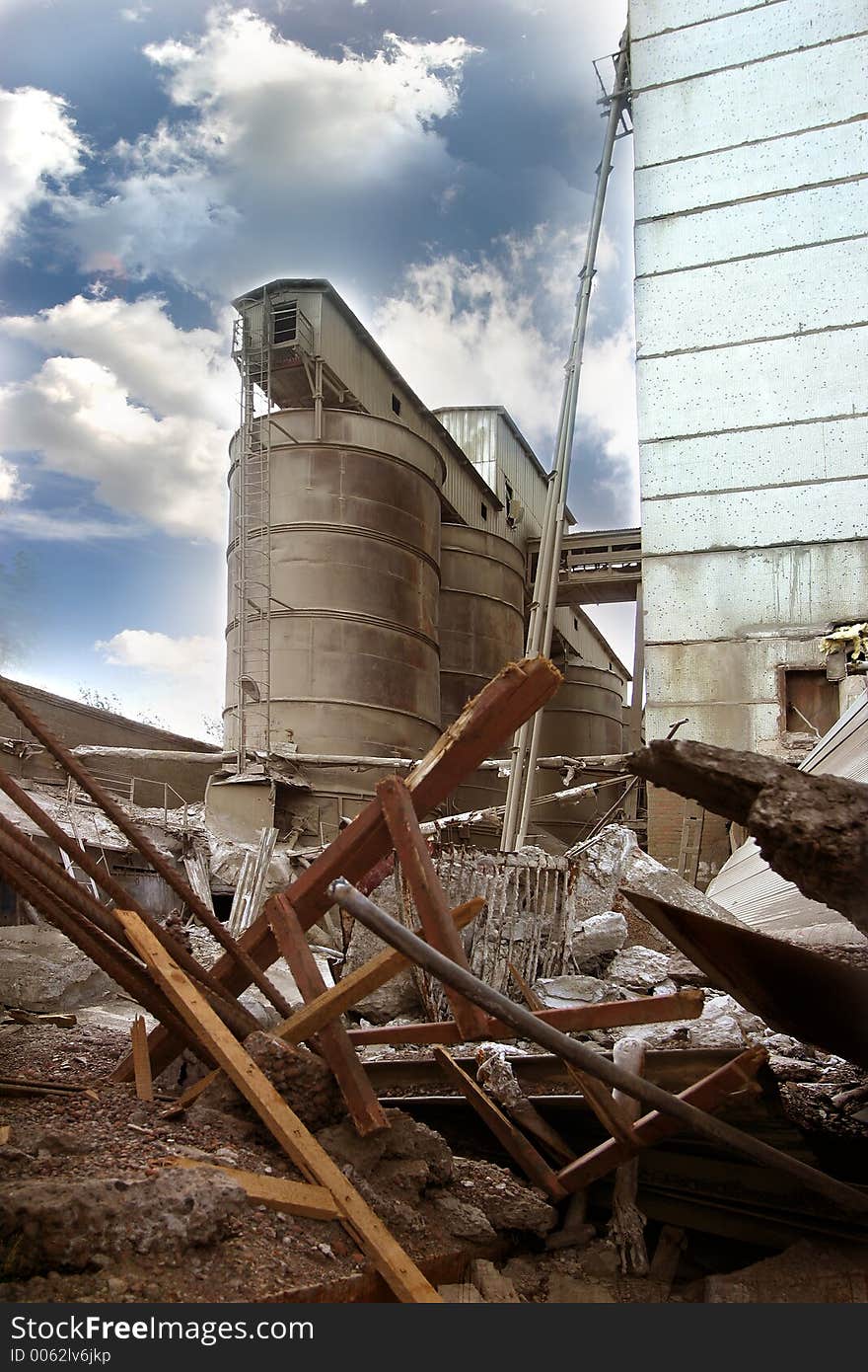 The image of an old factory. The image of an old factory