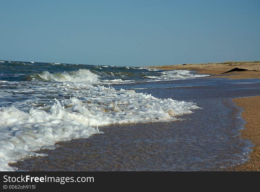 Thinly populated beach