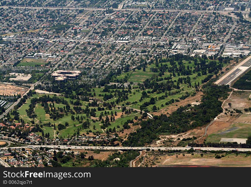 Golf course aerial view, California