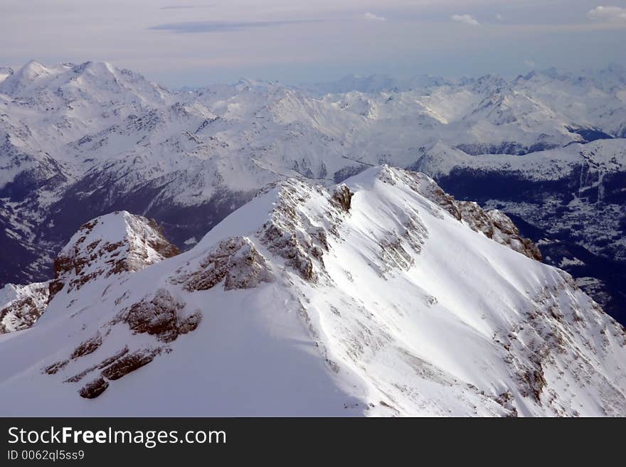 A peak in the Alps, taken from a plane (Swizterland)