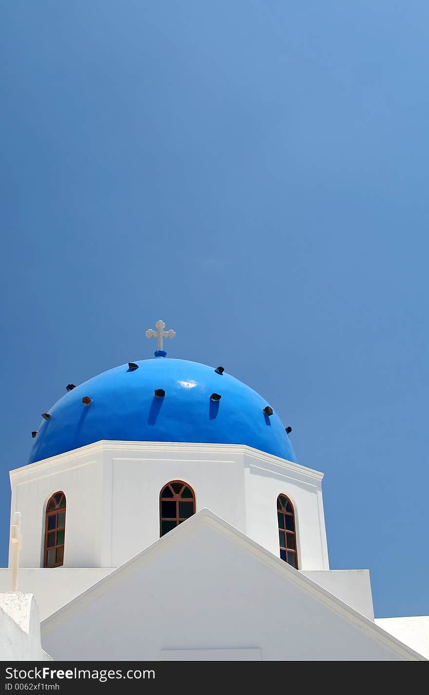 Blue church at Santorini Island, Greece