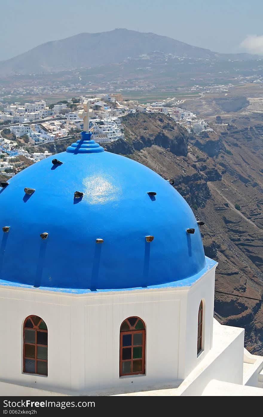 Blue domed church at Santorini Island, Greece. Blue domed church at Santorini Island, Greece