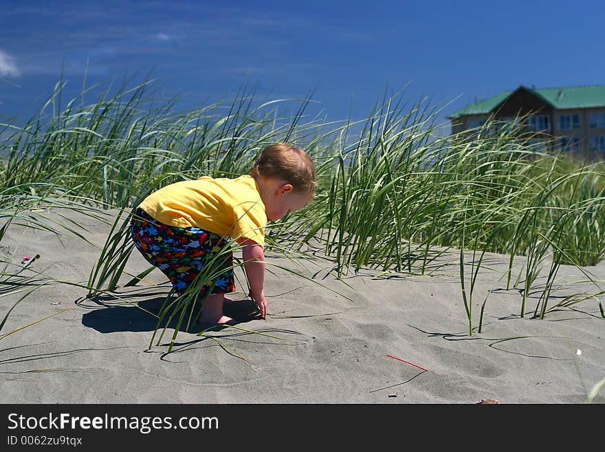 Toddler At The Beach