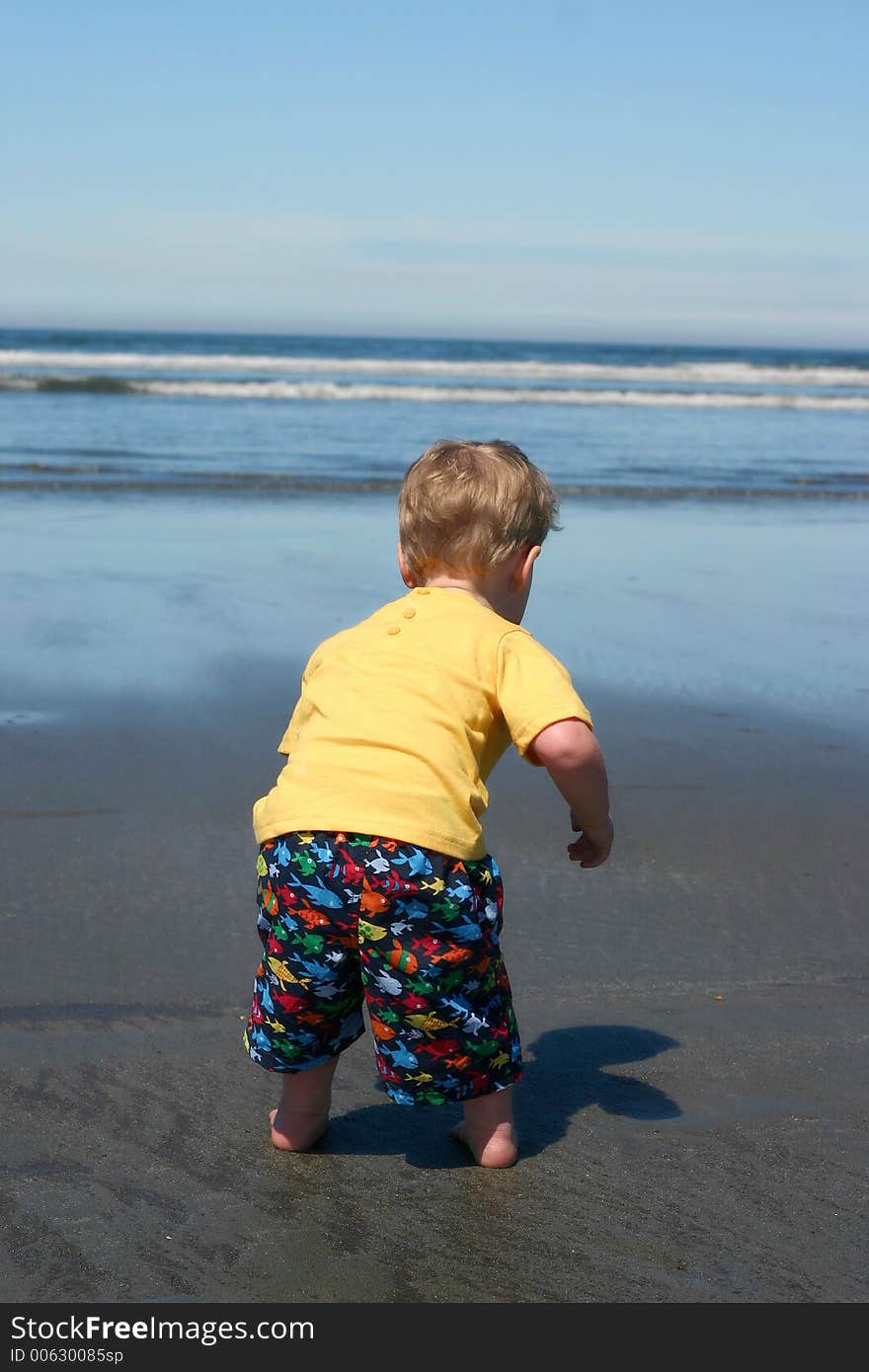 Toddler At The Beach