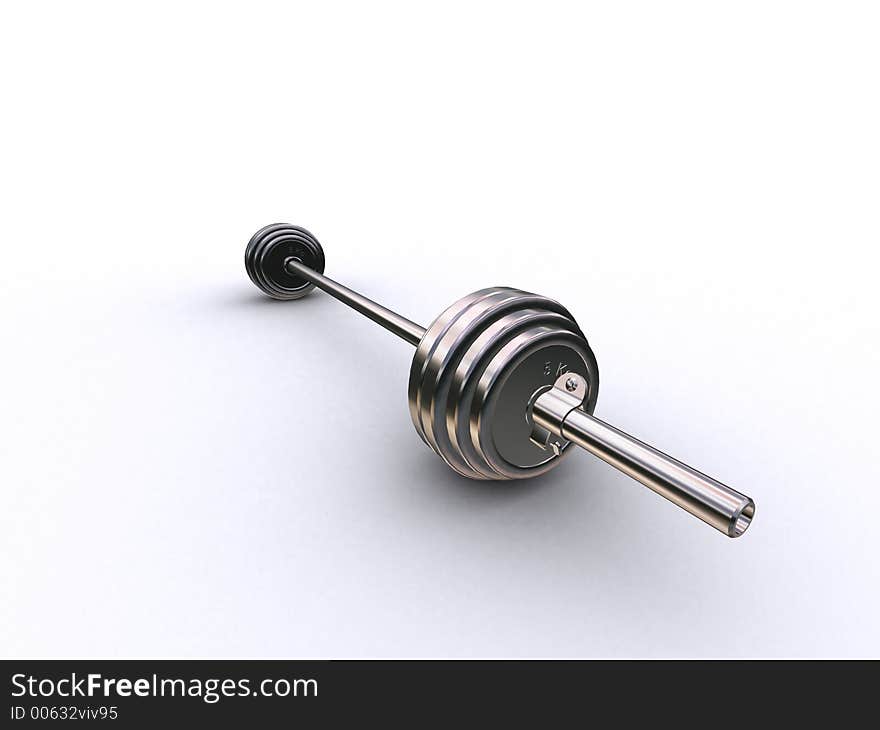 3d rendered barbell