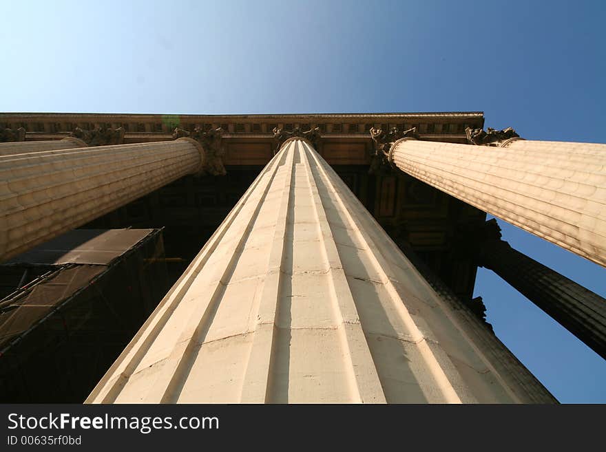 Stone column in la madeleine, Paris