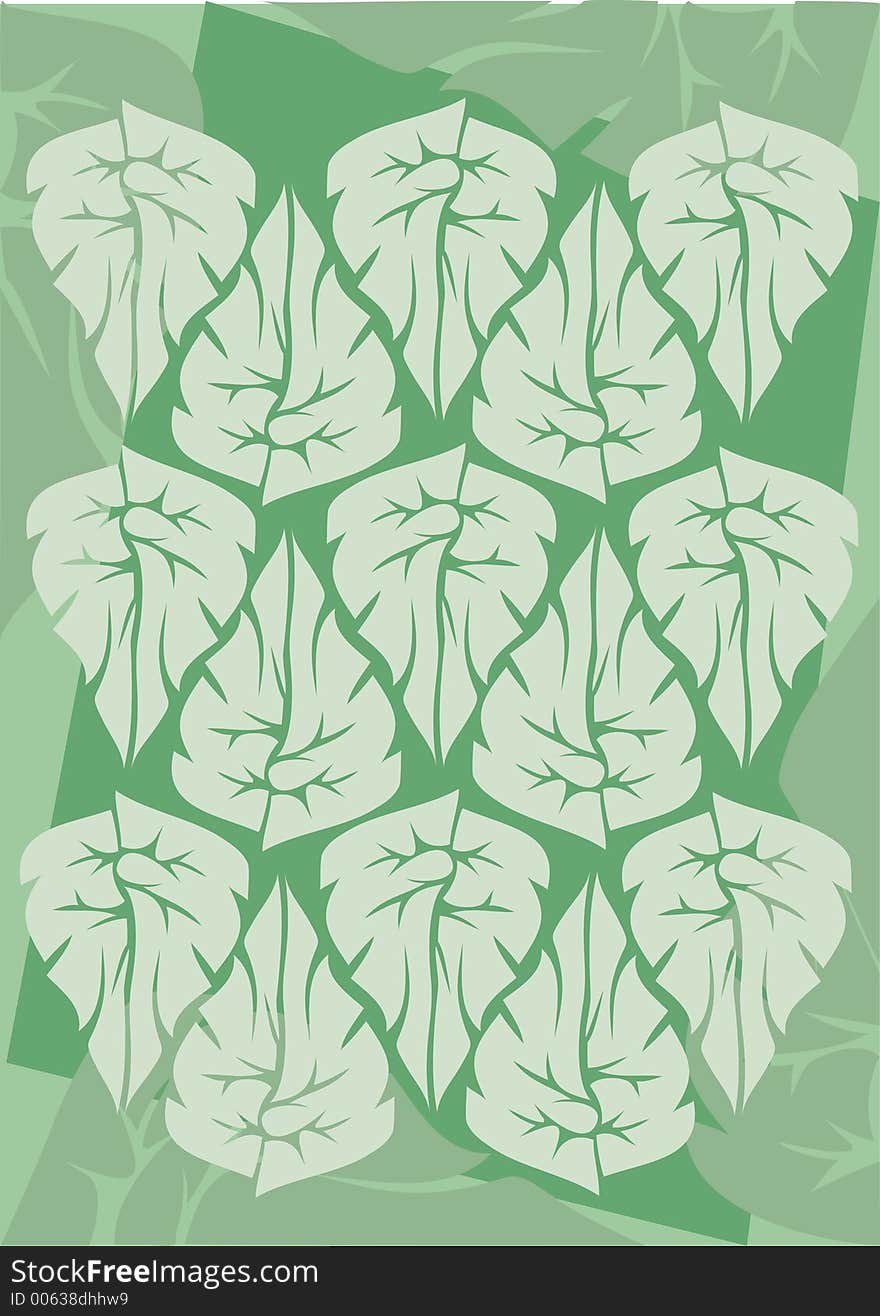 Green background with green leaves. Green background with green leaves