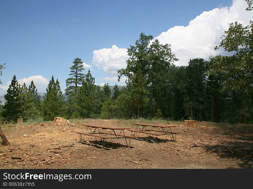 Picnic Tables in The Mountains