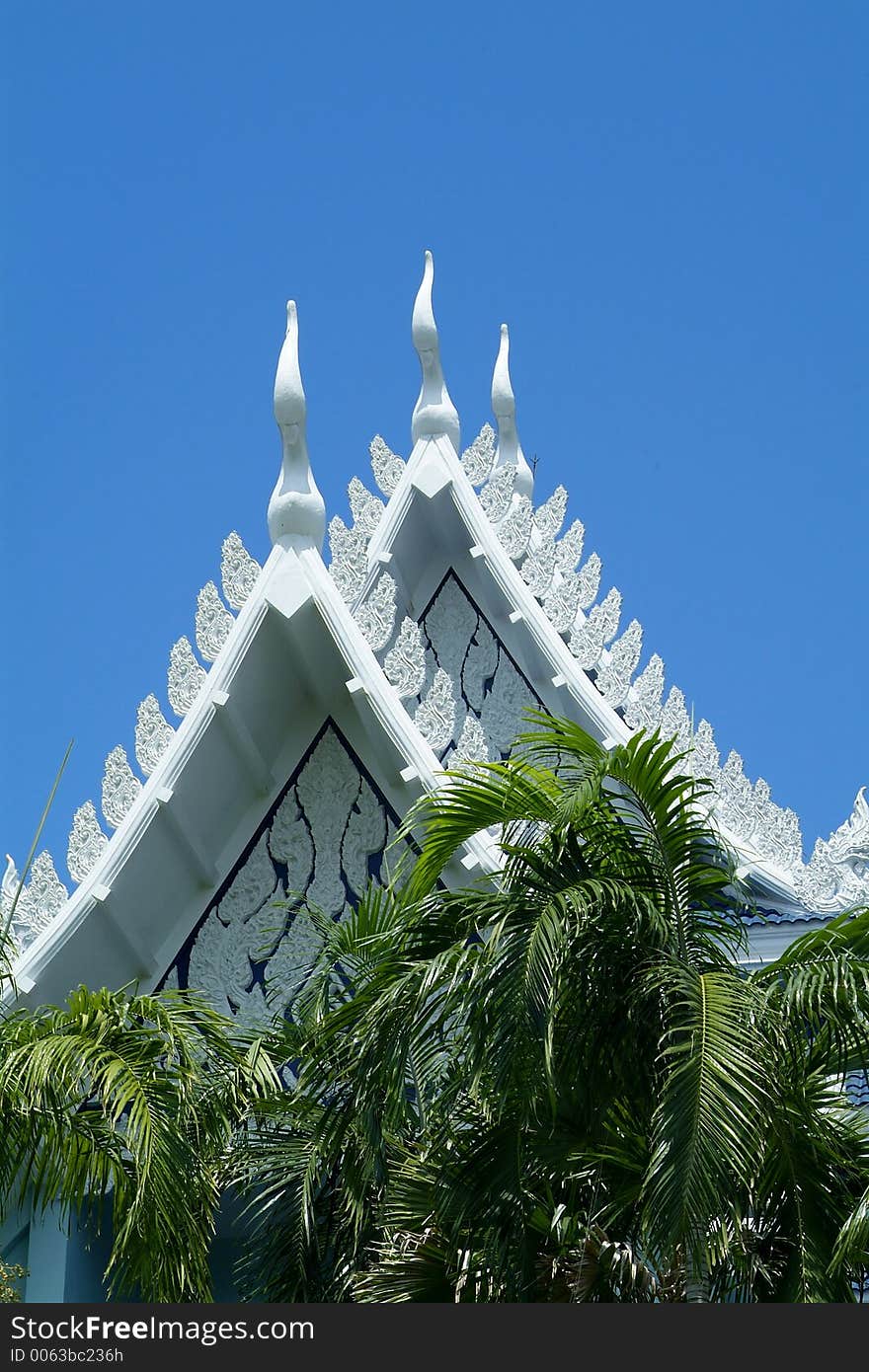 Detail of white Buddhist temple at Wad Yan, Pattaya, Chonburi province in Thailand. Detail of white Buddhist temple at Wad Yan, Pattaya, Chonburi province in Thailand