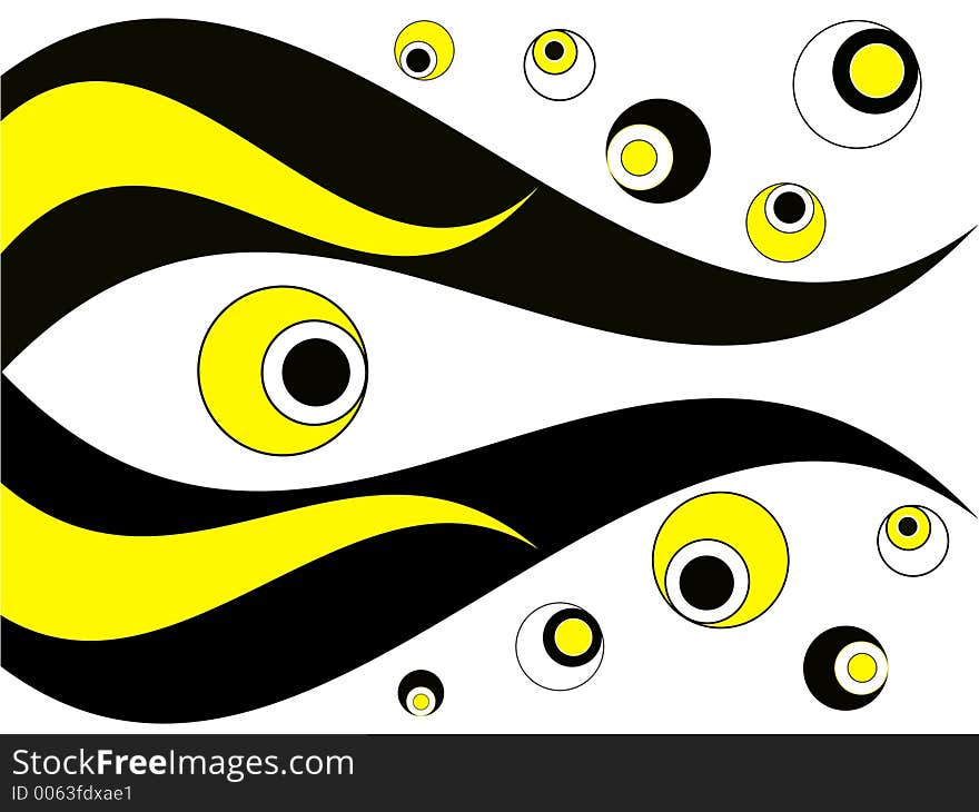 Retro eye balls and wave pattern