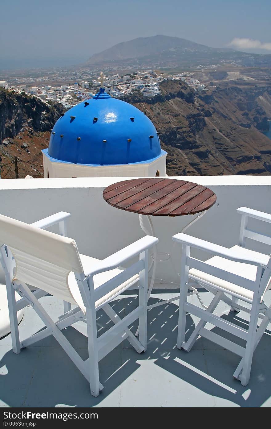 Blue domed church at Santorini Island, Greece. Blue domed church at Santorini Island, Greece