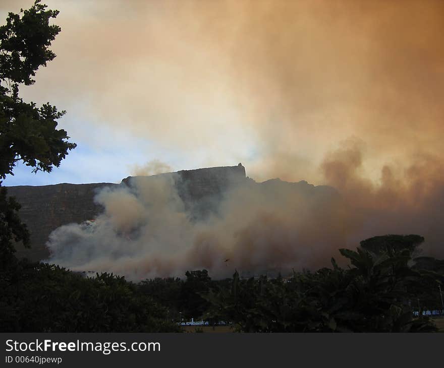 Fire on Table Mountain