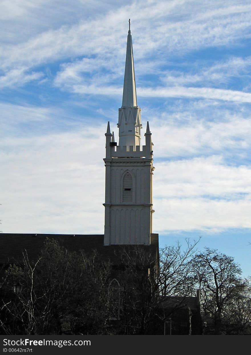 Broach spire and sky