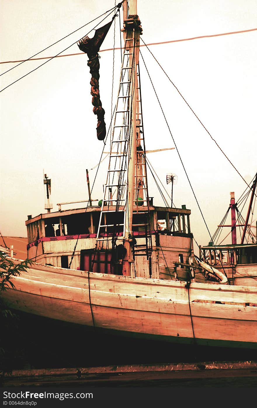 An old boat stranded un cared....