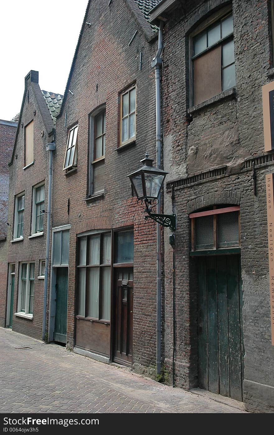 Old street in Leiden (Netherlands)