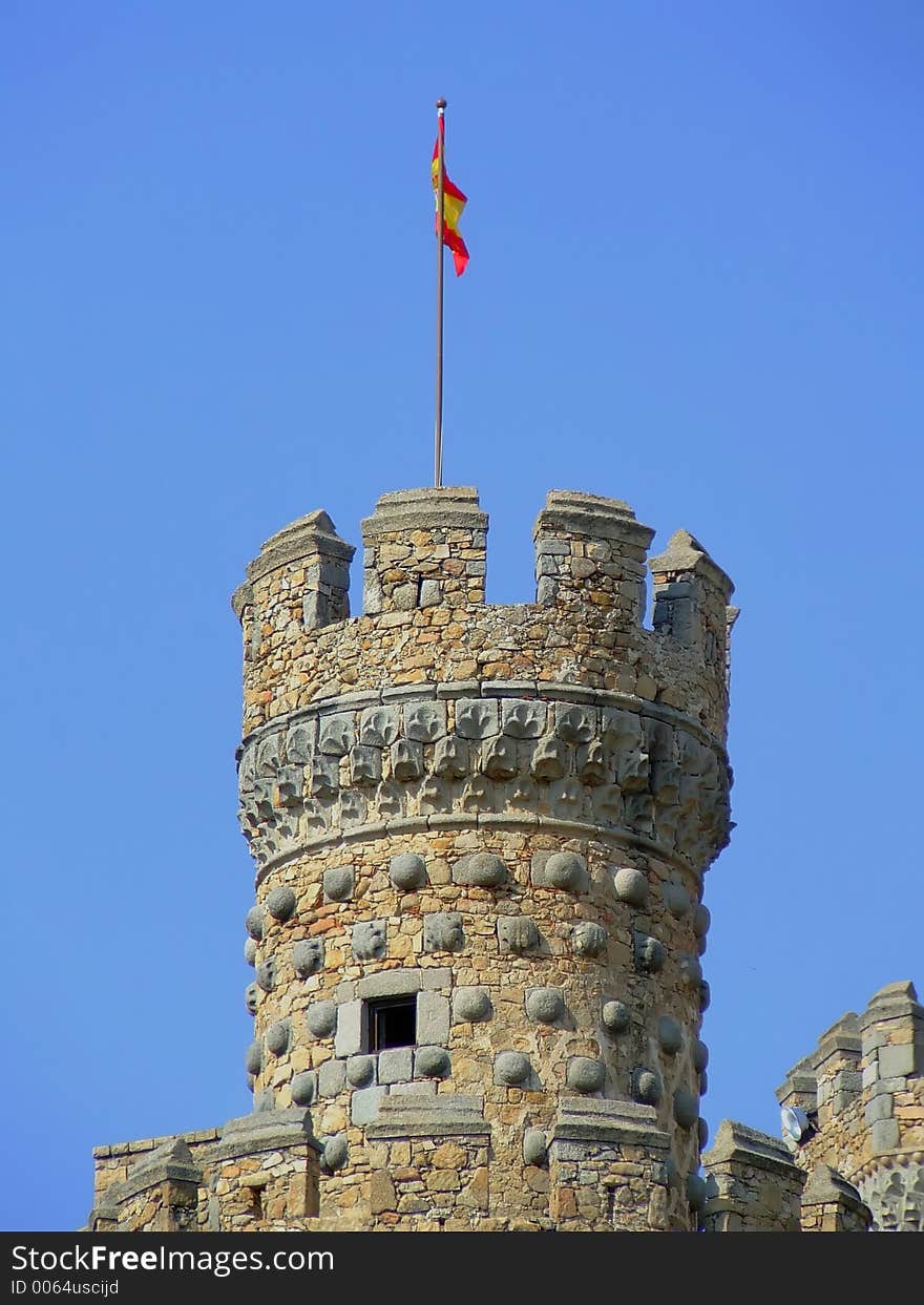 A flag on a tower