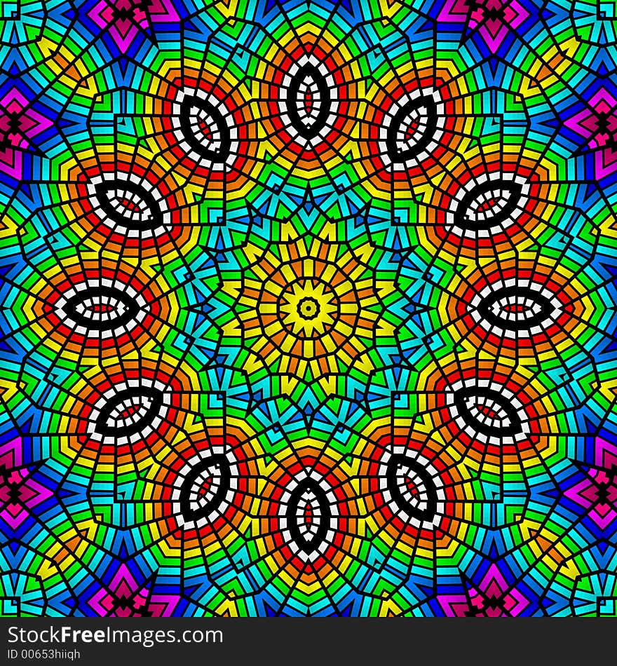 Colorful church window pattern