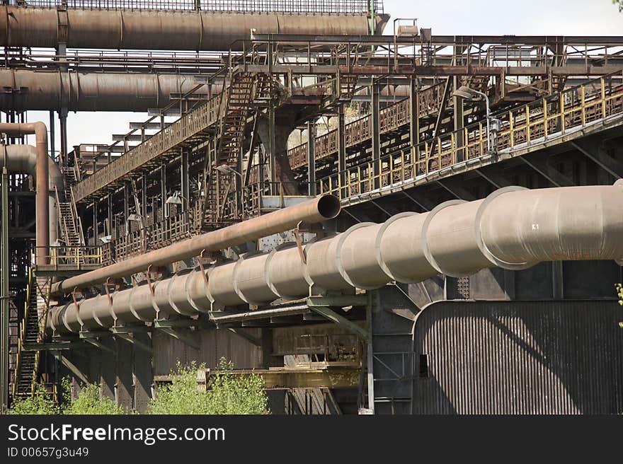 Details from an old blast furnace that is out of commission since many years, germany. Details from an old blast furnace that is out of commission since many years, germany