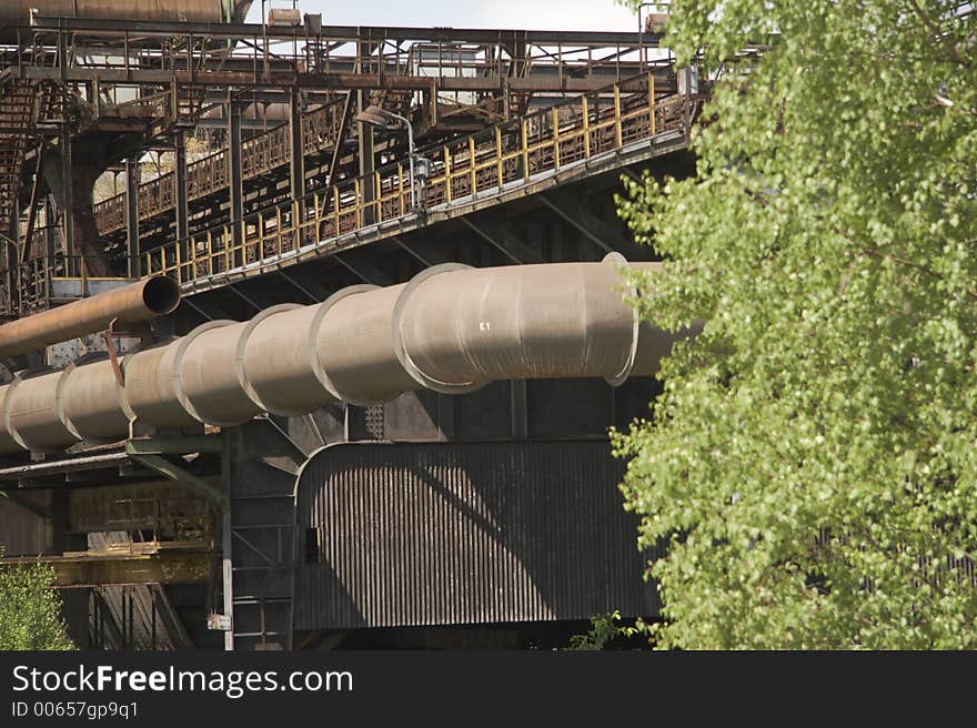 Details from an old blast furnace that is out of commission since many years, germany. Details from an old blast furnace that is out of commission since many years, germany