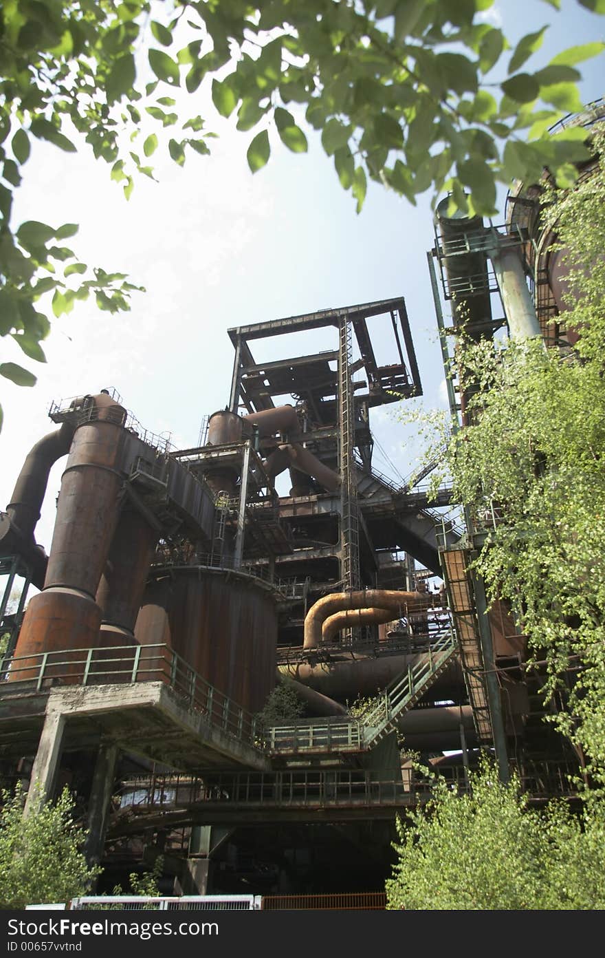 Details from an old blast furnace that is out of commission since many years, germany. Details from an old blast furnace that is out of commission since many years, germany