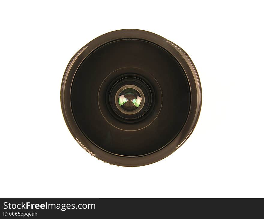 Fish-eye lens isolated on white