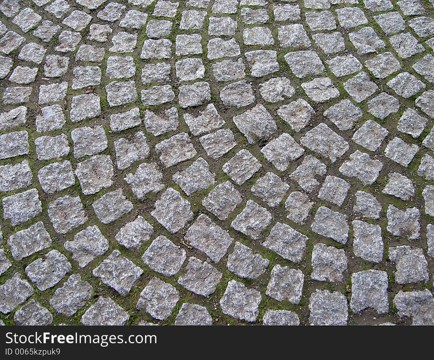 Cobbled yard. Cobbled yard