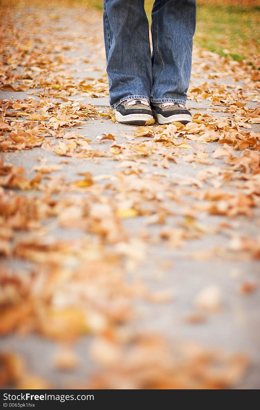 Shoes on sidewalk