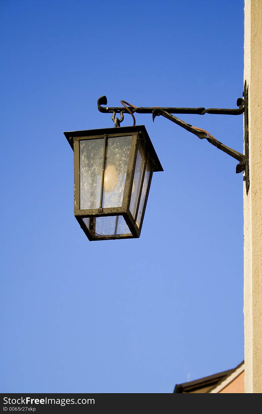 Lantern on blue sky. Lantern on blue sky