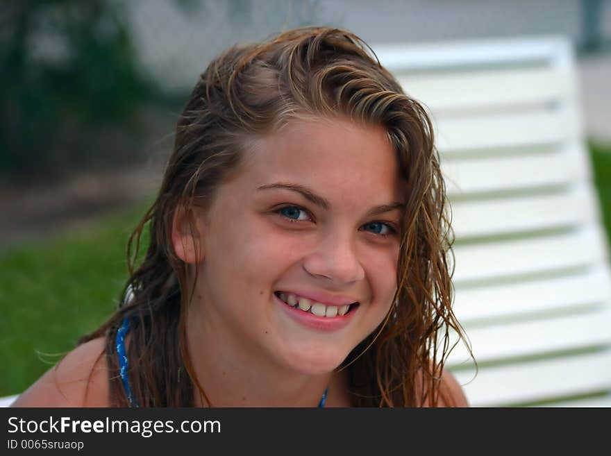 Young lady with wet hair