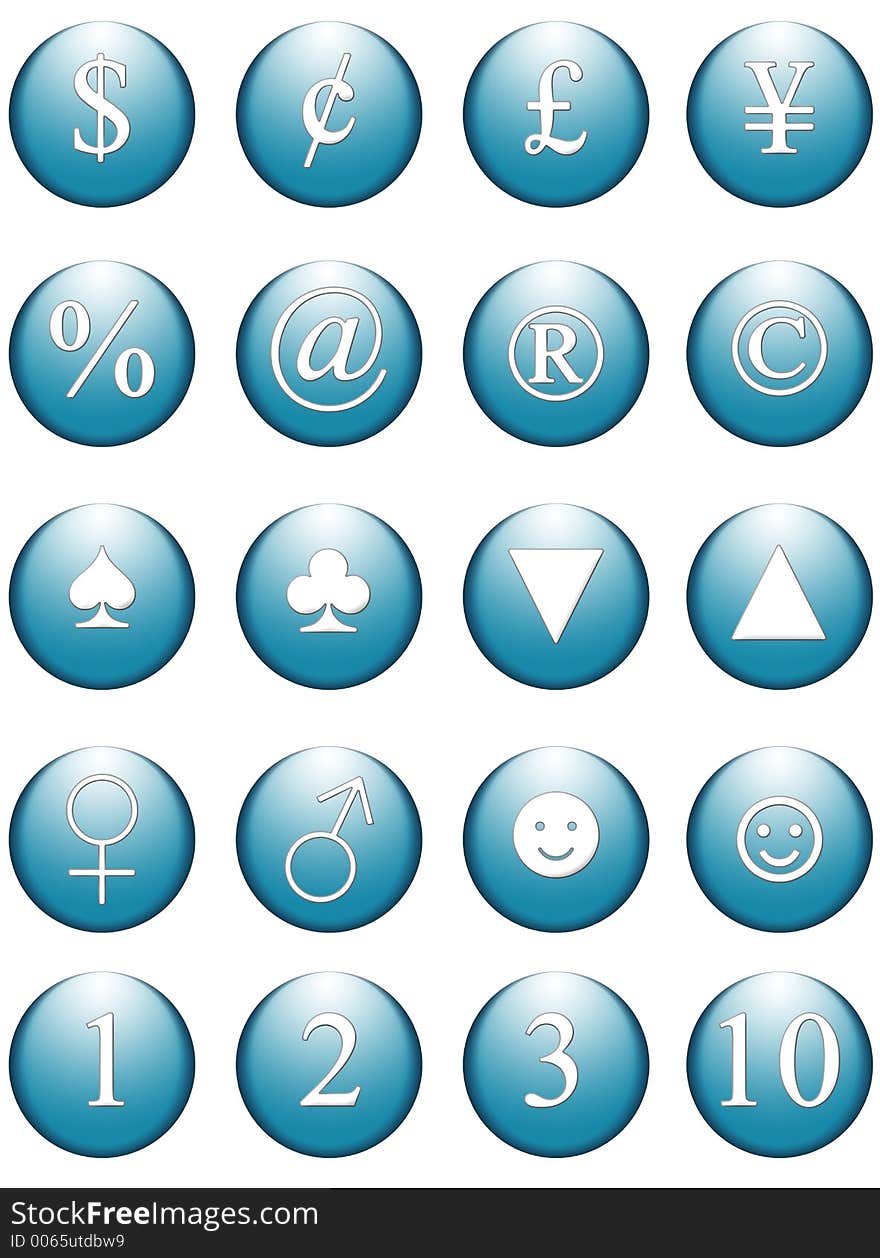 Office blue web symbols