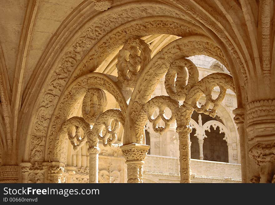 Arcs in monastery of jeronimos in belem, lisbon