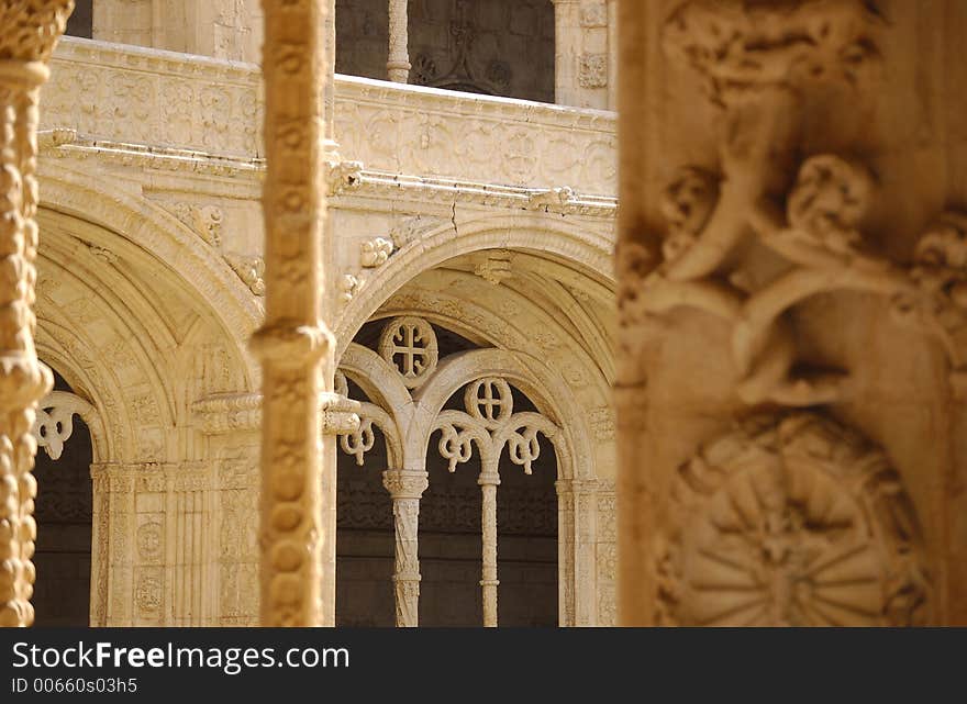 Arcs in monastery of jeronimos in belem, lisbon