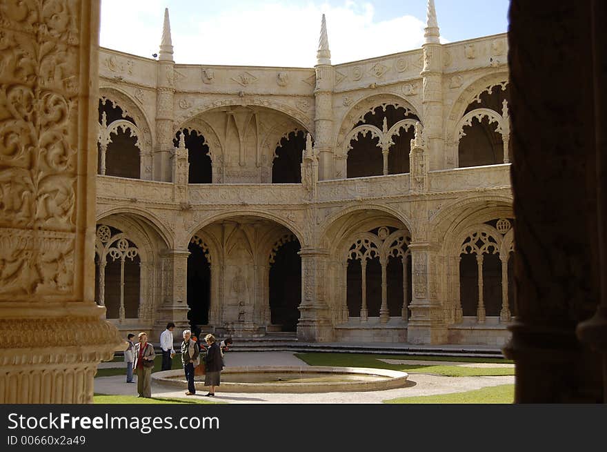 Gallery in monastery of jeronimos in belem, lisbon