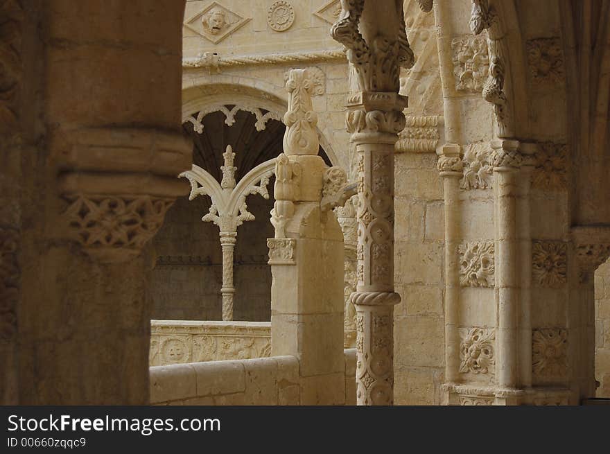 Gallery in monastery of jeronimos in belem, lisbon