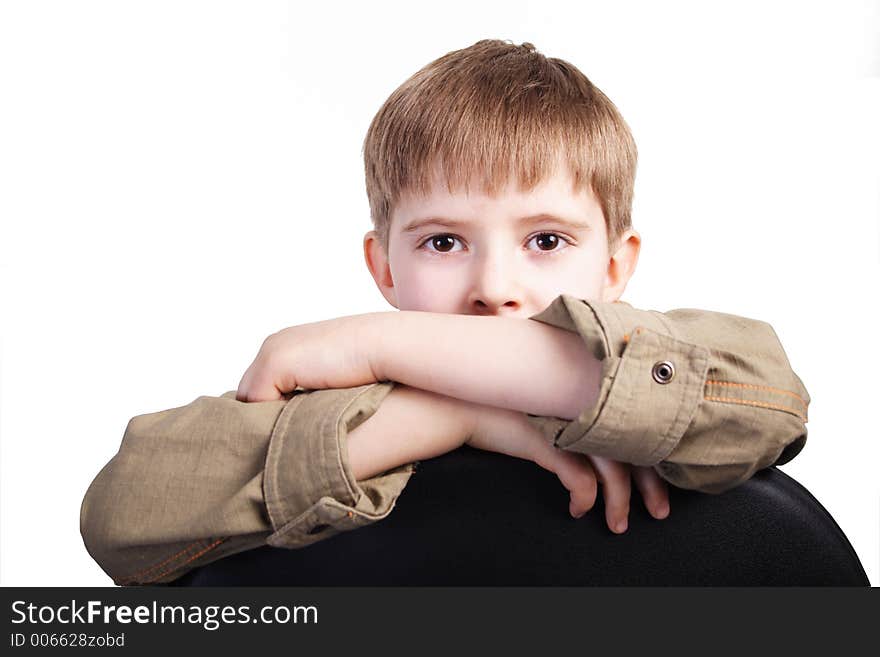 Boy in casual clothes. Shot in studio.