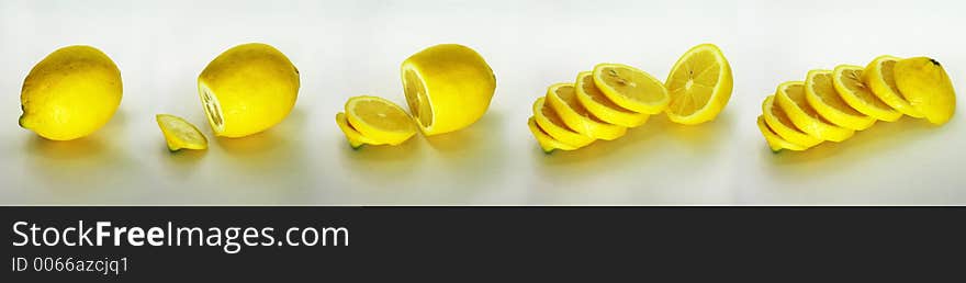 Series of Lemons being sliced