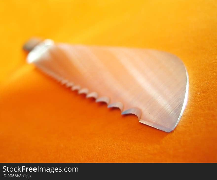 Knife used for cutting bread. Knife used for cutting bread