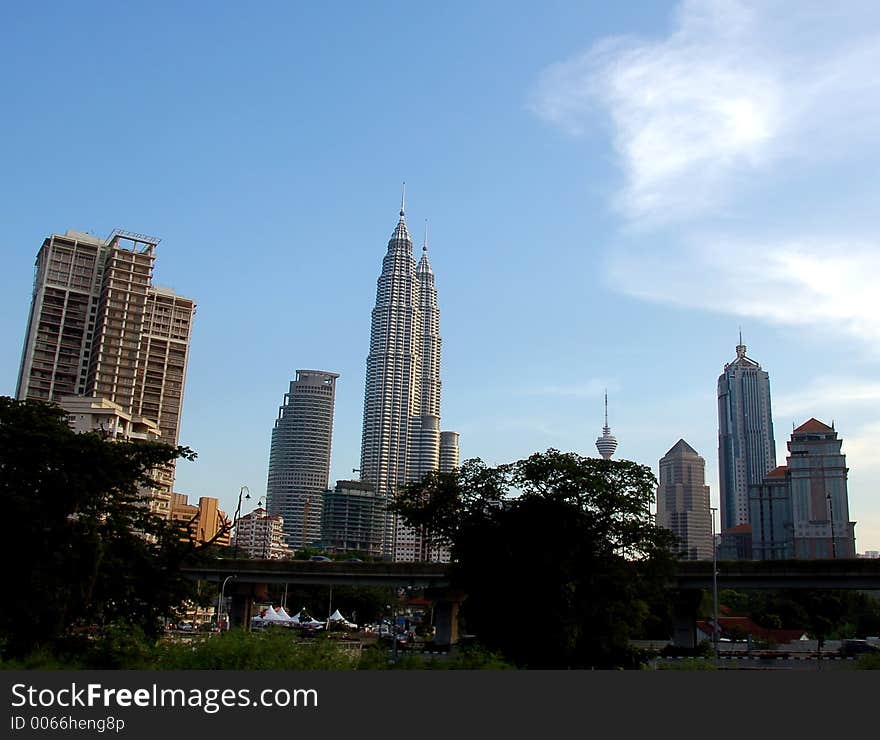 Kuala Lumpur, Malaysia skyline during evening. Kuala Lumpur, Malaysia skyline during evening