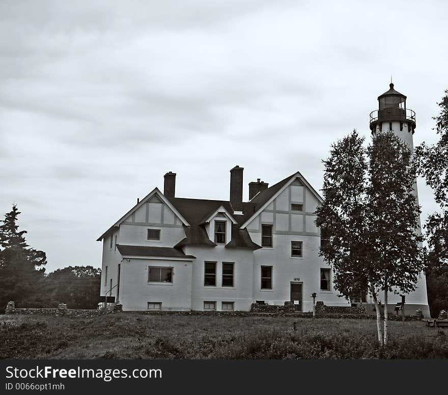 Light house black and white