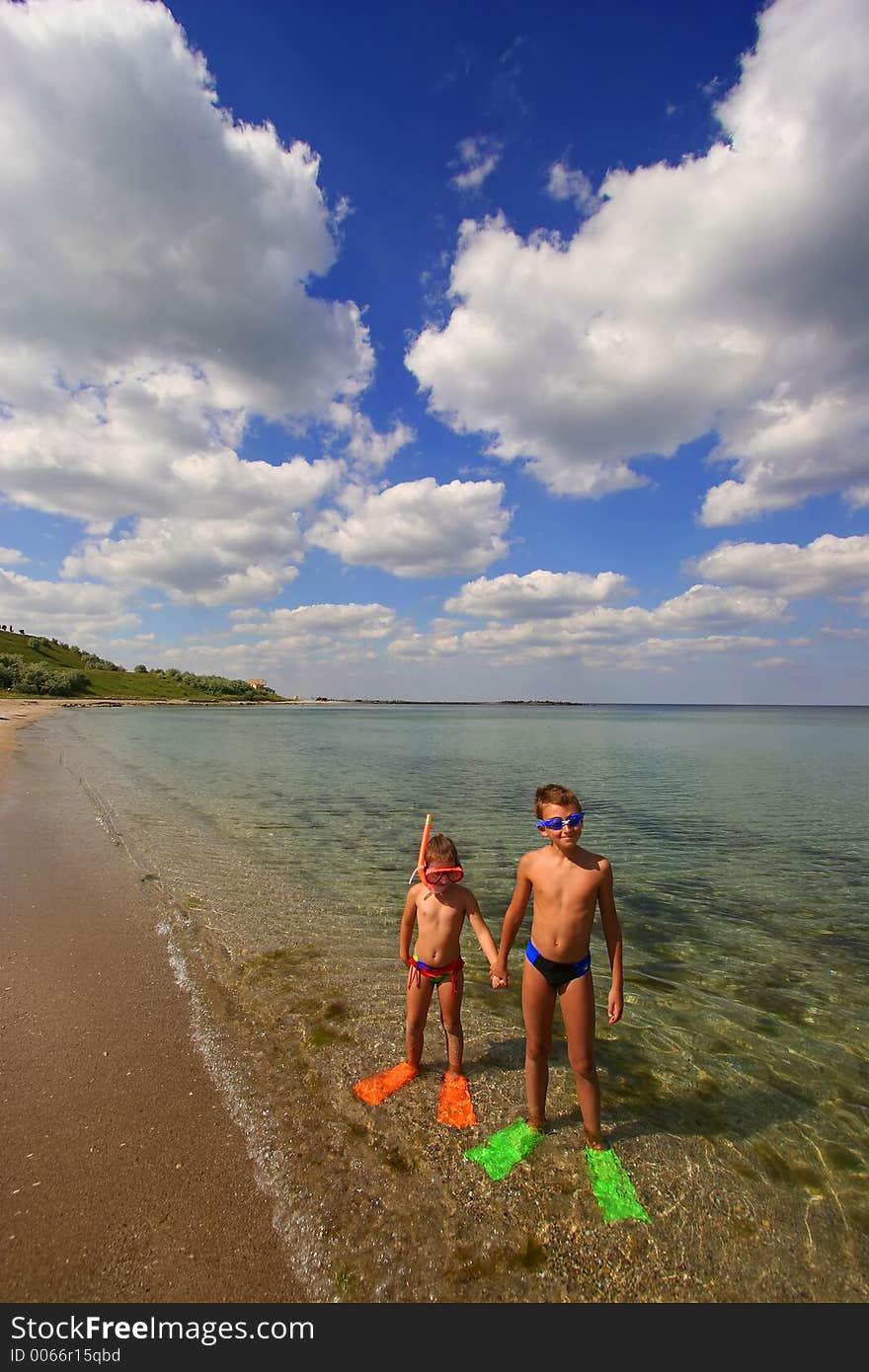 Children on beach. Children on beach