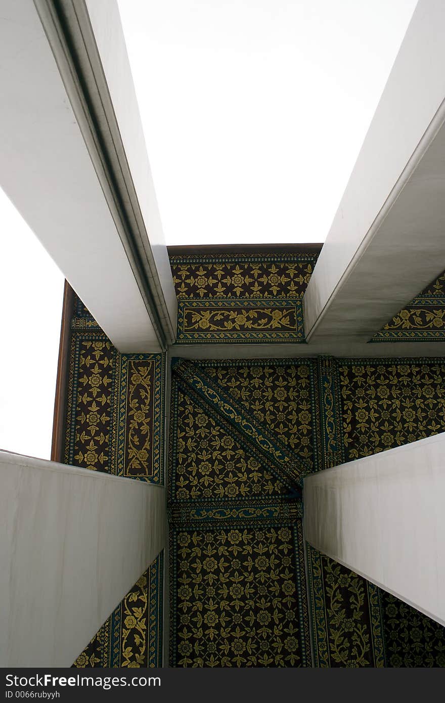 Detail of a temple ceiling in Bangkok