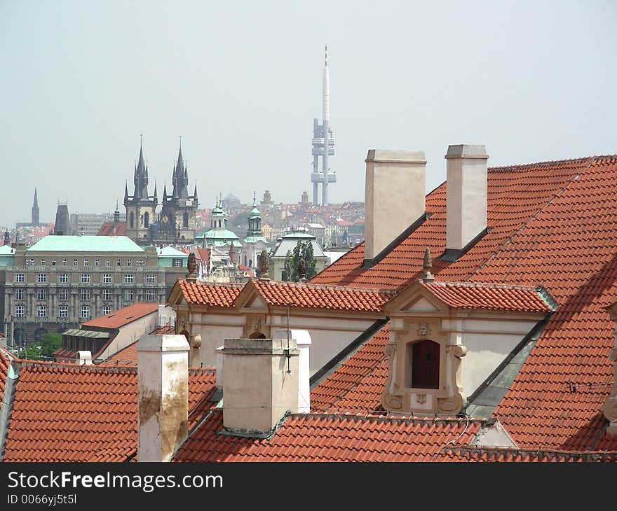 Prague roofs